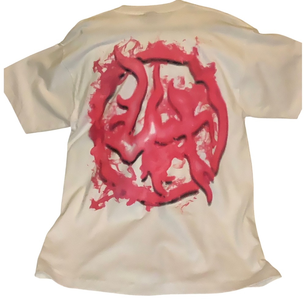 Thats A Awful Lot Of Cough Syrup Graphic T-Shirt White Pink Blue Mens Large - Picture 3 of 4